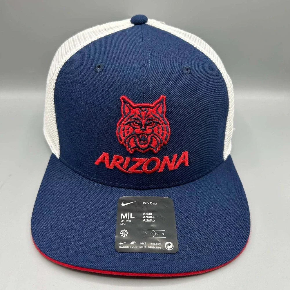Nike Pro Arizona Wildcats Dri-Fit Trucker Hat Men M-L Blue Snap Back Cap New